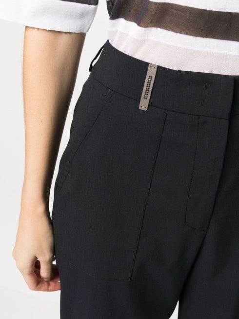 pantalones tapered de talle alto